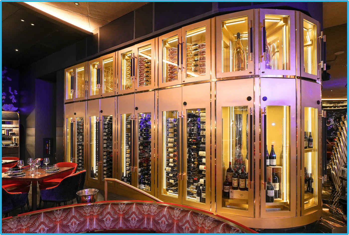 New commercial wine racks with luxurious design and glass enclosure